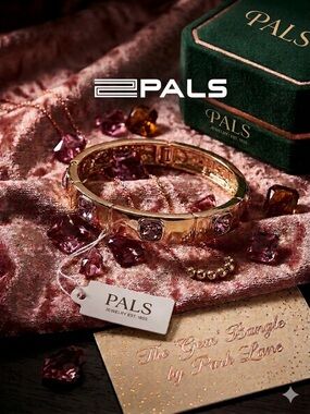 Park Lane Women’s “Gem” Bangle Bracelet Pink Crystal Gold Tone Glam Jewelry